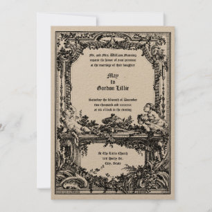 Barokke Rococo Cherubs Bloemen Trouwaltaar Lijst Kaart