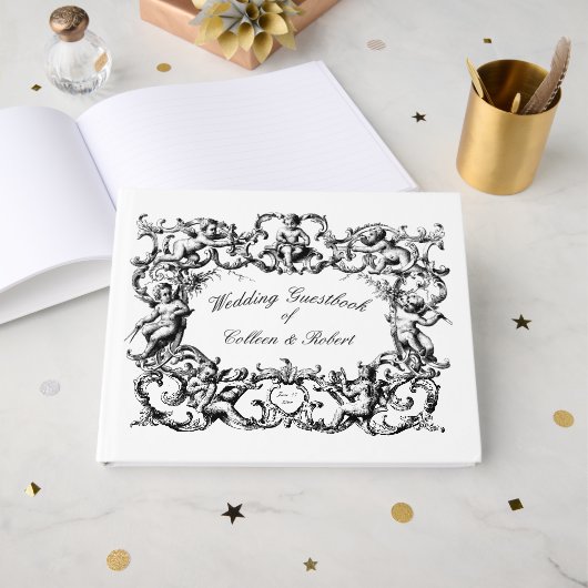  barokke Rococo Cherubs grens Gastenboek (Voorkant open)