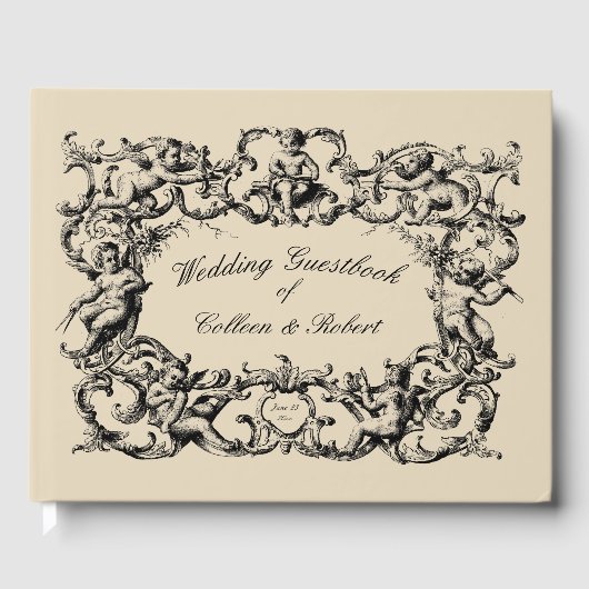  barokke Rococo Cherubs grens Gastenboek (Voorkant)