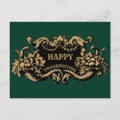 Barokke rococo cornucopia fruitcartouche feestdagenkaart (Voorkant)