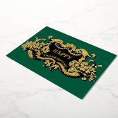 Barokke rococo cornucopia fruitcartouche folie feestdagenkaart (Gedraaid)