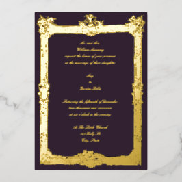 Barokke Rococo Fruit & Floral Lijst Wedding Folie Uitnodiging