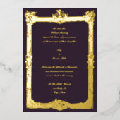 Barokke Rococo Fruit & Floral Lijst Wedding Folie Uitnodiging (Voorkant)