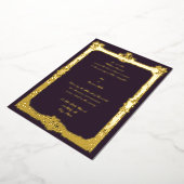 Barokke Rococo Fruit & Floral Lijst Wedding Folie Uitnodiging (Gedraaid)