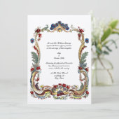 Barokke Rococo-kleurenFloral grens Kaart (Staand voorkant)