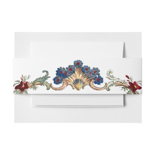 Barokke Rococo-kleurenFloral grens Uitnodigingen Wikkel (Voorkant Voorbeeld)