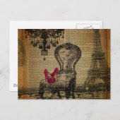 Barokke rococo kroonluchter Paris Eiffeltoren Briefkaart (Voorkant / Achterkant)
