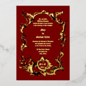 Barokke Rococo Rocaille 18e-eeuwse Lijst grens Folie Uitnodiging (Voorkant)