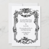 Barokke Rococo Roos Grape Lijst Kaart (Voorkant)