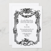 Barokke Rococo Roos Grape Lijst Kaart (Voorkant / Achterkant)