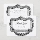 Barokke rococo stijl bloemengrens Lijst Bedankkaart (Voorkant / Achterkant)