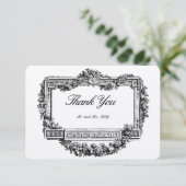 Barokke rococo stijl bloemengrens Lijst Bedankkaart (Staand voorkant)