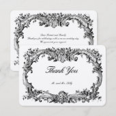 Barokke rococo stijl bloemrand bedankkaart (Voorkant / Achterkant)