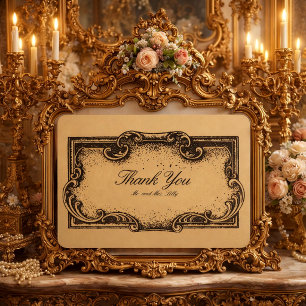 Barokke Rococo stijl Cartouche Bedankkaart