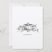 Barokke Rococo Voetstuk Kleur Kader Huwelijk Kaart (Achterkant)