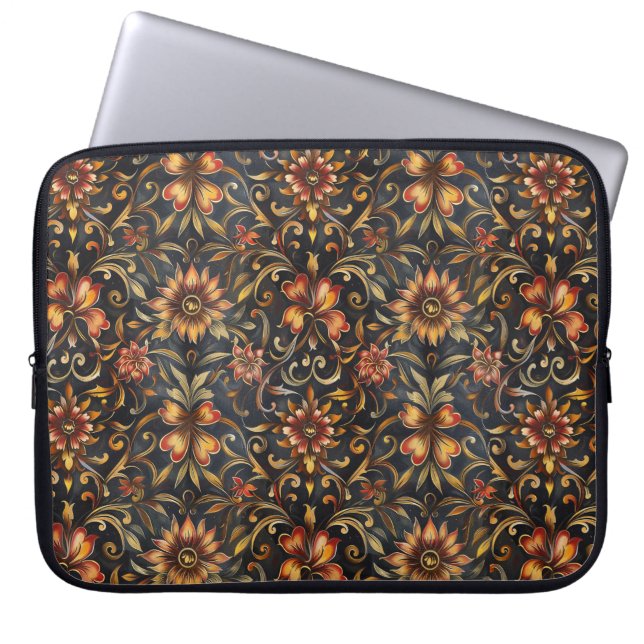 Barokke rode en gouden symfonie laptop sleeve (Voorkant)
