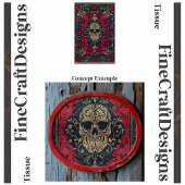  barokke rode & zwarte schedel Decoupage 146 Tissuepapier