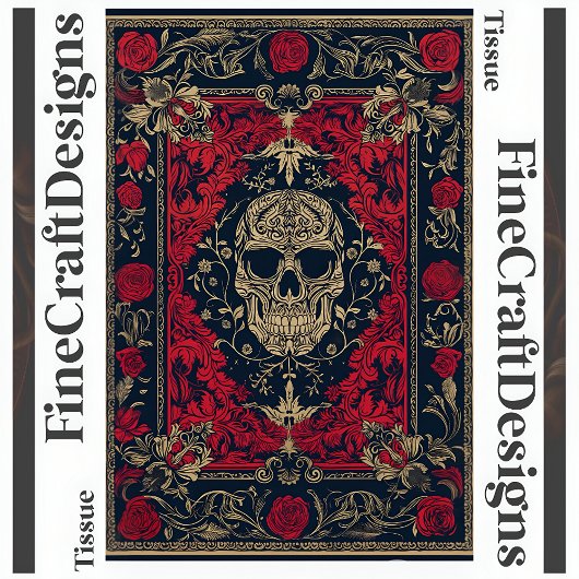 barokke rode & zwarte schedel Decoupage 146 Tissuepapier
