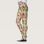 Barokke rood-blauwe en gouden bloemen leggings (Links)