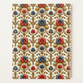 Barokke rood-blauwe en gouden bloemen planner (Achterkant)