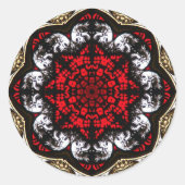 Barokke schedel Roos Sticker (Voorkant)