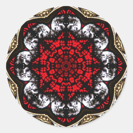 Barokke schedel Roos Sticker (Voorkant)