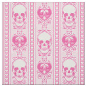 Barokke Skull Stripe Pattern Pink Fabric Stof (Swatch)