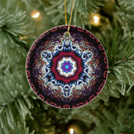 Barokke sneeuwvlok-achtige kleurige patroon keramisch ornament