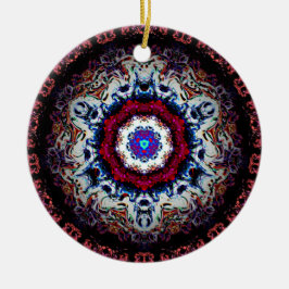 Barokke sneeuwvlok-achtige kleurige patroon keramisch ornament