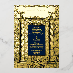  Barokke Solomonic Column Lijst Wedding Folie Uitnodiging