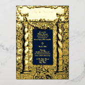  Barokke Solomonic Column Lijst Wedding Folie Uitnodiging (Voorkant)