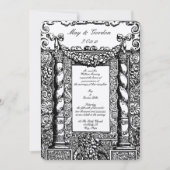  Barokke Solomonic Column Lijst Wedding Kaart (Voorkant)