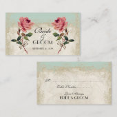 Barokke Stijl  Roos Mint Tabel Nummer Kaart Plaatskaartje (Voorkant / Achterkant)