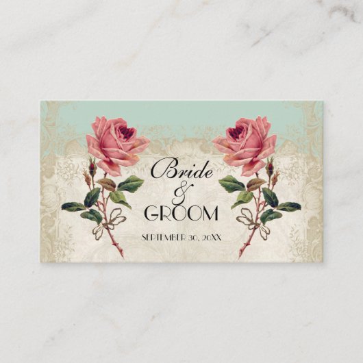 Barokke Stijl  Roos Mint Tabel Nummer Kaart Plaatskaartje (Voorkant)