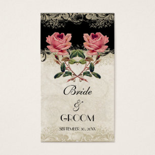 Barokke stijl Roos Zwart Favor Gift Labels Visitekaartjes