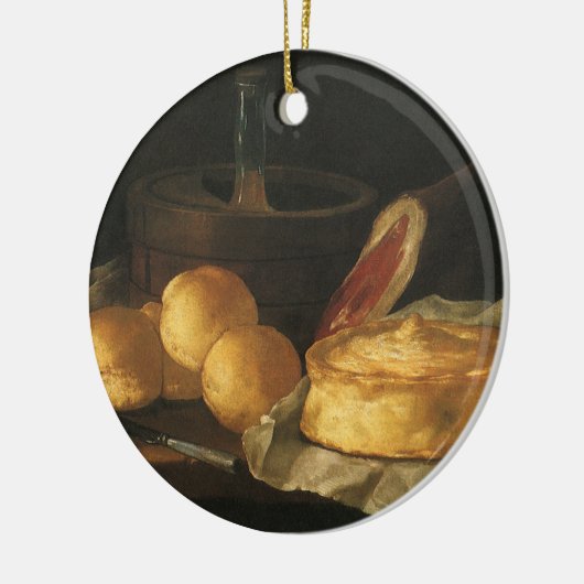 barokke stilleven met brood, kunst, am keramisch ornament (Links)