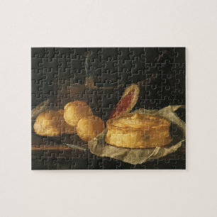 barokke stilleven met brood, kunst, am legpuzzel