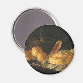 barokke stilleven met brood, kunst, am magneet (Voorkant / Achterkant)