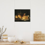 barokke stilleven met brood, kunst, am poster (Keuken)