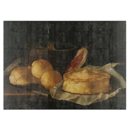  barokke stilleven met brood, kunst, am snijplank (Voorkant)