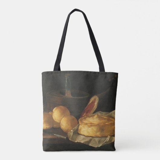  barokke stilleven met brood, kunst, am tote bag (Achterkant)