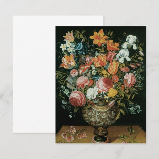 barokke stilstaande bloemen in een fase (Voorkant / Achterkant)