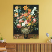  barokke stilstaande bloemen in een fase canvas afdruk (Insitu (Woonkamer))