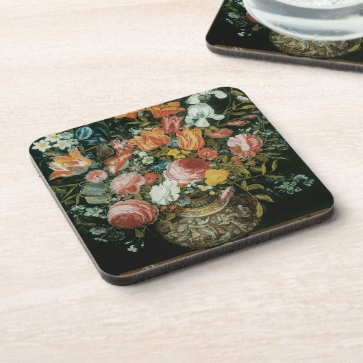  barokke stilstaande bloemen in een fase drankjes onderzetter (Linkerzijde)