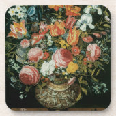  barokke stilstaande bloemen in een fase drankjes onderzetter (Voorkant)