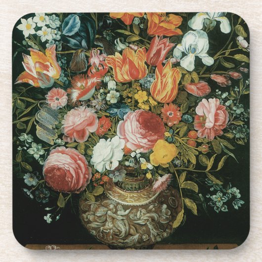  barokke stilstaande bloemen in een fase drankjes onderzetter (Voorkant)