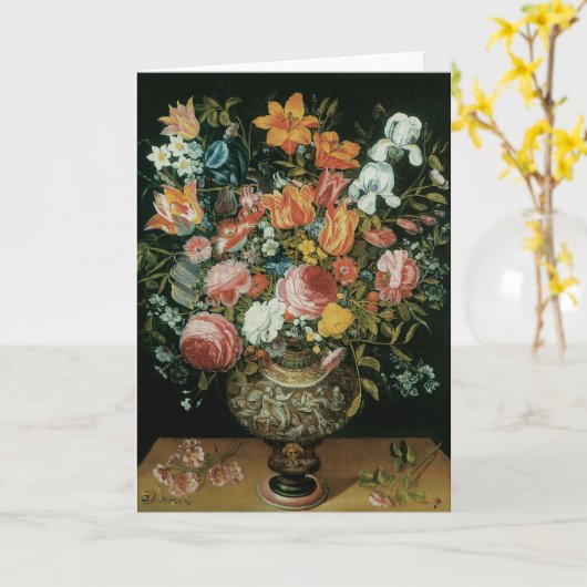  barokke stilstaande bloemen in een fase kaart (Gele Bloem)