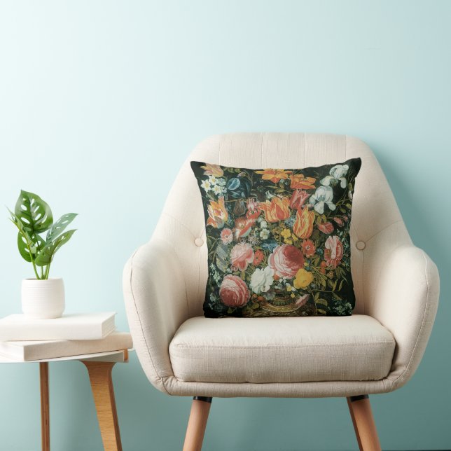  barokke stilstaande bloemen in een fase kussen (Stoel)