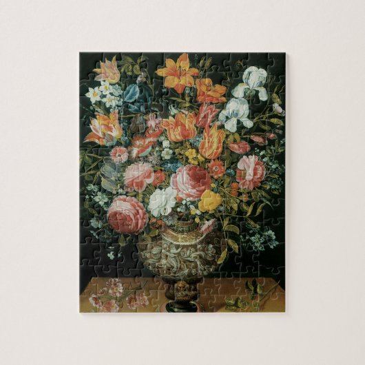 barokke stilstaande bloemen in een fase legpuzzel (Verticaal)
