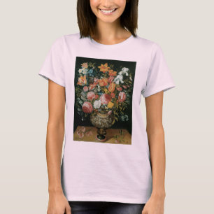 barokke stilstaande bloemen in een fase t-shirt
